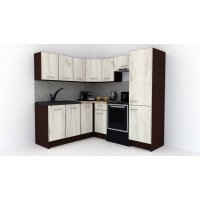 Bucatarie de Colt GENA NEW 8 ST. 180-210, Fara Corp de Cuptor, Wenge / Decor K001